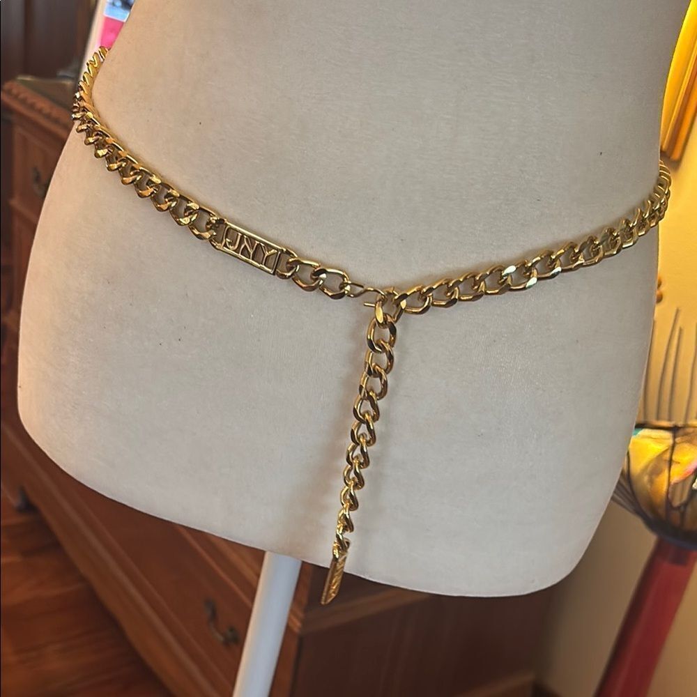 Jones New York Logo Gold Chain Belt